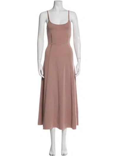 Pre-owned Goop G. Label Virgin Wool Long Dress In Neutral