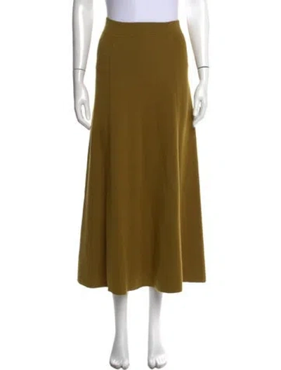 Pre-owned Goop G. Label Virgin Wool Long Skirt In Green