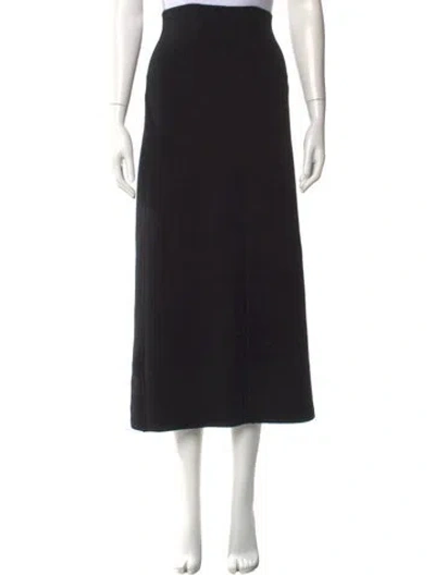 Pre-owned Goop G. Label Virgin Wool Midi Length Skirt In Black