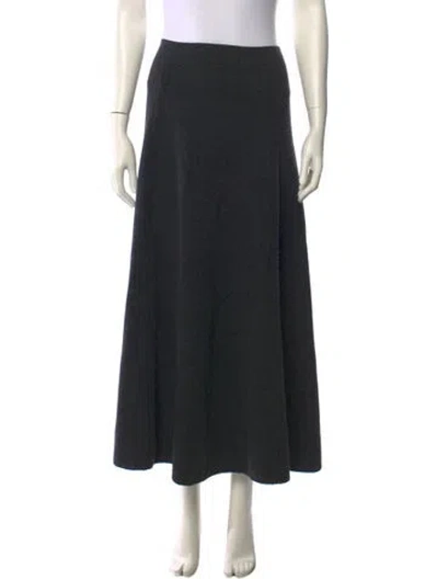 Pre-owned Goop G. Label Virgin Wool Midi Length Skirt In Black