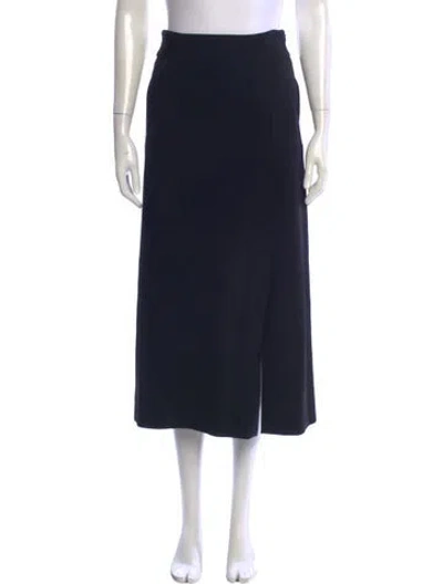 Pre-owned Goop G. Label Virgin Wool Midi Length Skirt In Blue
