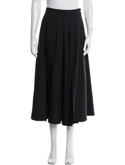 Pre-owned Goop G. Label Virgin Wool Midi Length Skirt In Blue