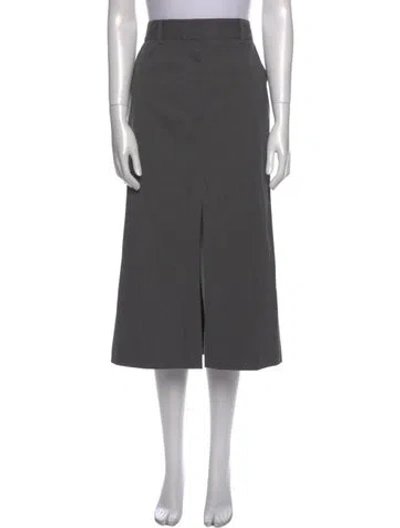 Pre-owned Goop G. Label Virgin Wool Midi Length Skirt In Gray