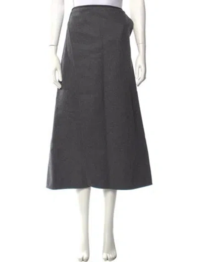 Pre-owned Goop G. Label Virgin Wool Midi Length Skirt In Gray