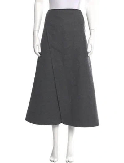 Pre-owned Goop G. Label Virgin Wool Midi Length Skirt In Gray