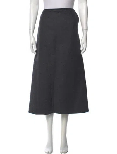 Pre-owned Goop G. Label Virgin Wool Midi Length Skirt In Gray