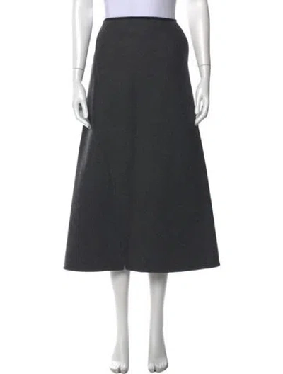 Pre-owned Goop G. Label Virgin Wool Midi Length Skirt In Gray