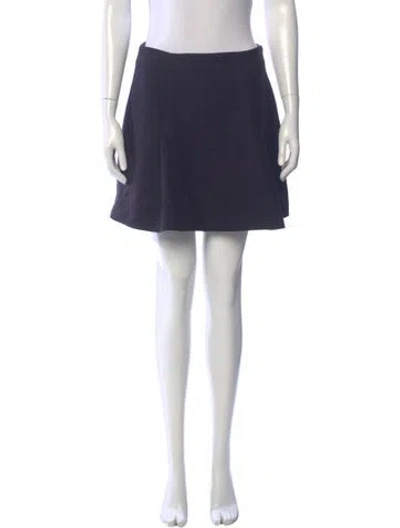 Pre-owned Goop G. Label Virgin Wool Mini Skirt In Blue