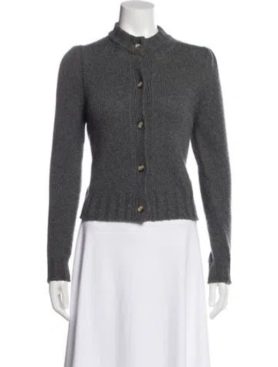 Pre-owned Goop G. Label Virgin Wool Mock Neck Sweater In Blue