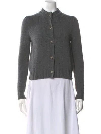 Pre-owned Goop G. Label Virgin Wool Mock Neck Sweater In Gray