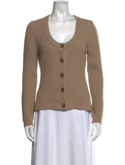 Pre-owned Goop G. Label Virgin Wool Open Front Sweater W/ Tags In Neutral