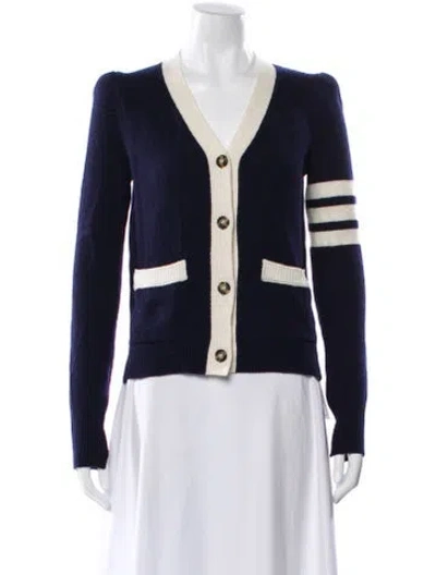 Pre-owned Goop G. Label Virgin Wool Striped Sweater In Blue