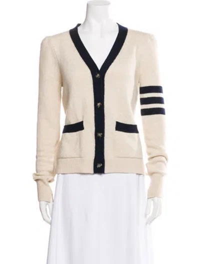 Pre-owned Goop G. Label Virgin Wool Striped Sweater In Neutral