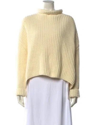 Pre-owned Goop G. Label Virgin Wool Turtleneck Sweater In Yellow