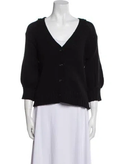 Pre-owned Goop G. Label Virgin Wool V-neck Sweater In Black