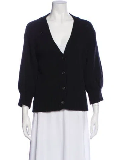 Pre-owned Goop G. Label Virgin Wool V-neck Sweater In Black