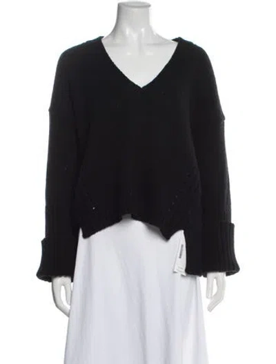 Pre-owned Goop G. Label Virgin Wool V-neck Sweater In Gray