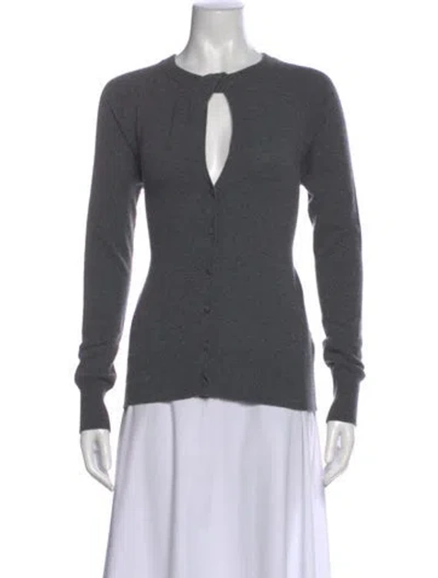 Pre-owned Goop G. Label Virgin Wool V-neck Sweater In Gray