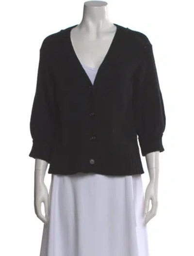 Pre-owned Goop G. Label Virgin Wool V-neck Sweater In Gray