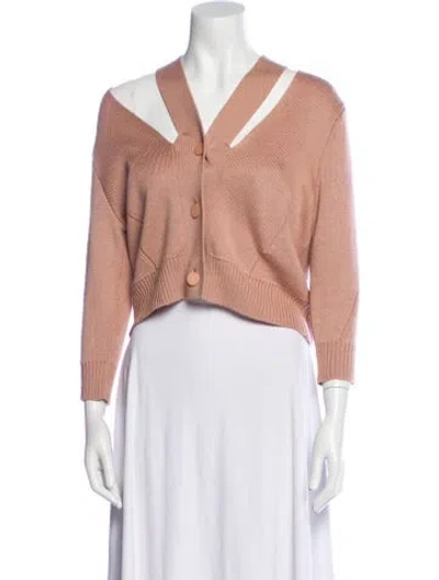 Pre-owned Goop G. Label Virgin Wool V-neck Sweater In Neutral