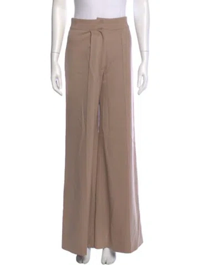 Pre-owned Goop G. Label Virgin Wool Wide Leg Pants In Neutral