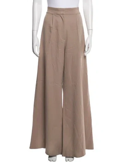 Pre-owned Goop G. Label Virgin Wool Wide Leg Pants In Neutral