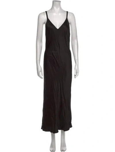Pre-owned Goop G. Label V-neck Long Dress In Black