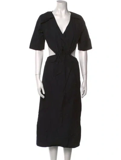 Pre-owned Goop G. Label V-neck Long Dress In Black