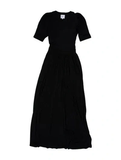 Pre-owned Goop G. Label V-neck Long Dress In Black
