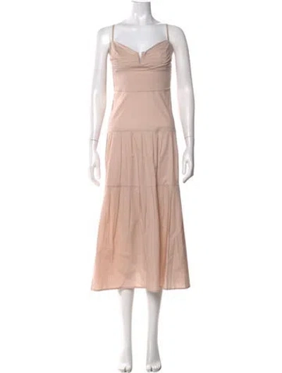 Pre-owned Goop G. Label V-neck Long Dress In Pink