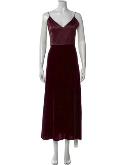 Pre-owned Goop G. Label V-neck Long Dress In Purple