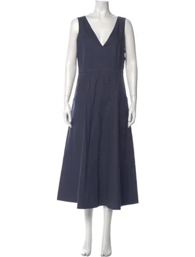 Pre-owned Goop G. Label V-neck Long Dress W/ Tags In Blue