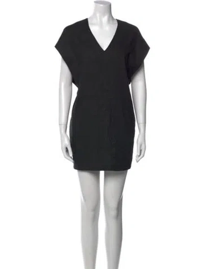 Pre-owned Goop G. Label V-neck Mini Dress In Black