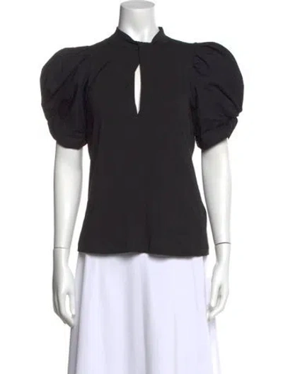 Pre-owned Goop G. Label V-neck Short Sleeve Top In Black