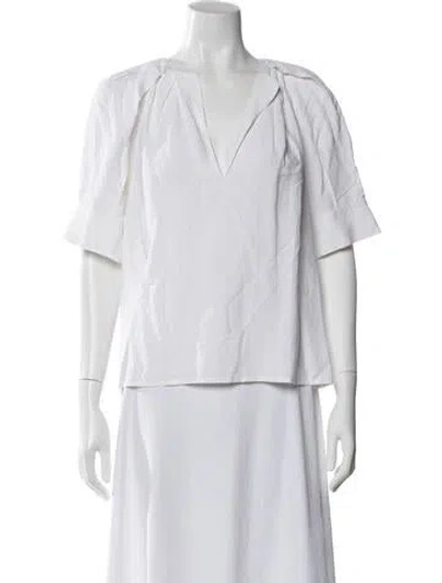 Pre-owned Goop G. Label V-neck Short Sleeve Top In Neutral