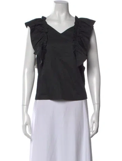 Pre-owned Goop G. Label V-neck Sleeveless Top In Black