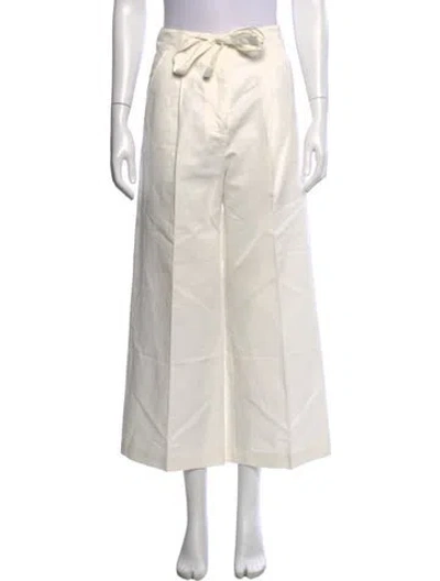 Pre-owned Goop G. Label Wide Leg Pants In White