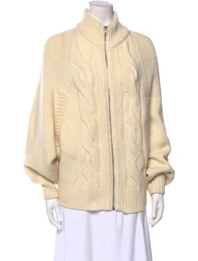 Pre-owned Goop G. Label Wool Mock Neck Sweater In White