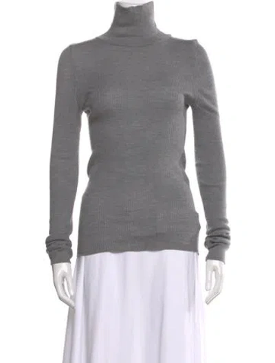 Pre-owned Goop G. Label Wool Turtleneck Sweater In Gray