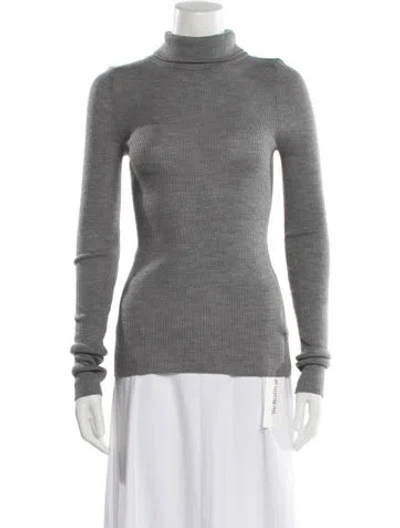 Pre-owned Goop G. Label Wool Turtleneck Sweater In Gray