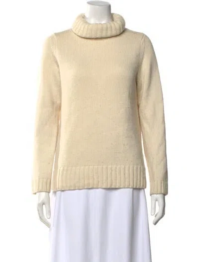 Pre-owned Goop G. Label Wool Turtleneck Sweater In Neutral
