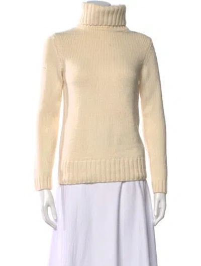 Pre-owned Goop G. Label Wool Turtleneck Sweater In Neutral