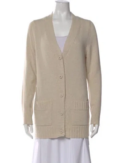 Pre-owned Goop G. Label Wool V-neck Sweater In Neutral