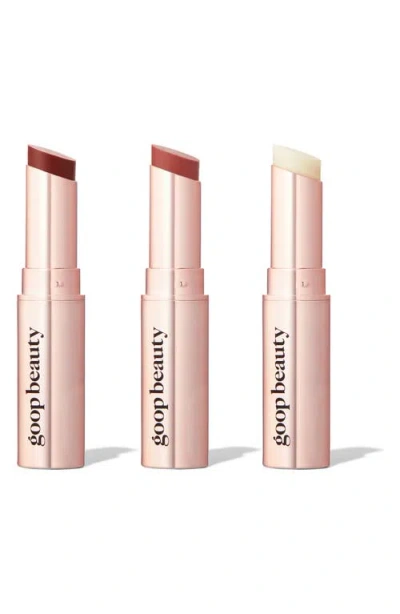Goop Genes Clean Nourishing Lip Balm Trio In Rose/garnet/clear
