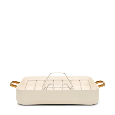 Goop Home Rectangular Roaster With Rack In Cream