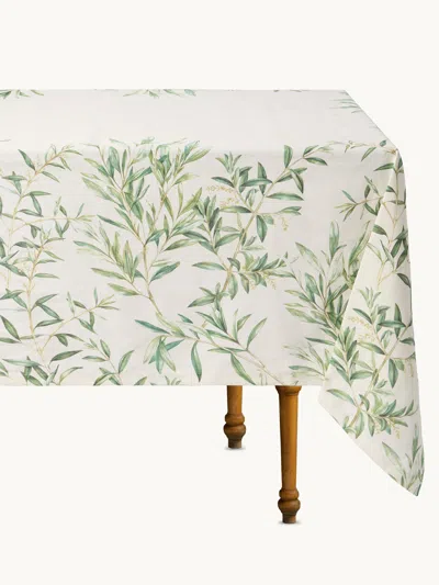 Goop X Cabana Goop-exclusive Olive-leaf Tablecloth Olive Leaf Rectangle In Green