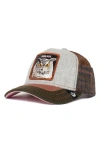 Goorin Bros . Cum Laude Owl Patch Felt Trucker Hat In Gray