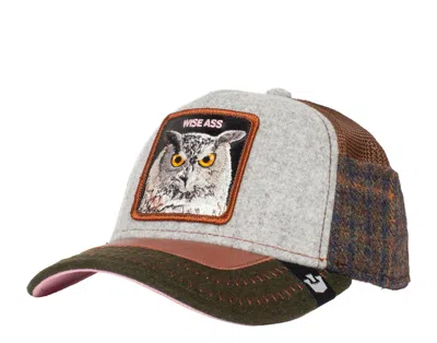 Goorin Bros Cum Laude Trucker Owl Flannel Hat 101-0736-gry In Grey