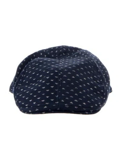 Pre-owned Goorin Bros Embroidered Patterned Newsboy Cap In Blue/white