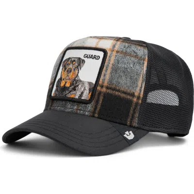 Goorin Bros . Guard Dog Brushed Plaid Trucker Hat In Black